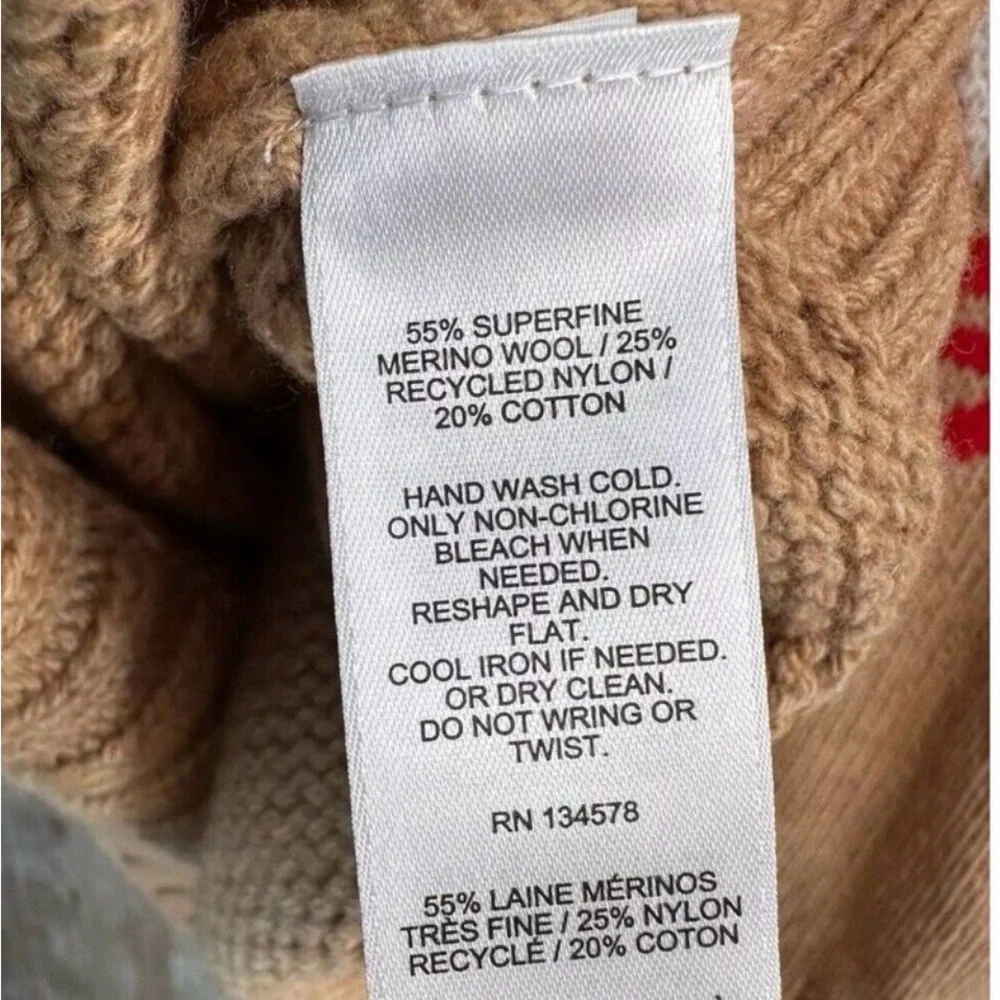 NWT EXQUISITE Vineyard Vines XS Red and Tan oversized SUPER SOFT Sweater♥️ - Picture 7 of 7